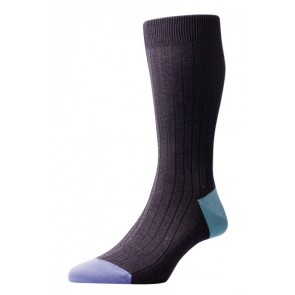 Pantherella sokken - donkergrijs contrast