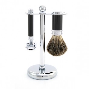 Edwin Jagger - 3-delige Safety Razor scheerset (zwart)